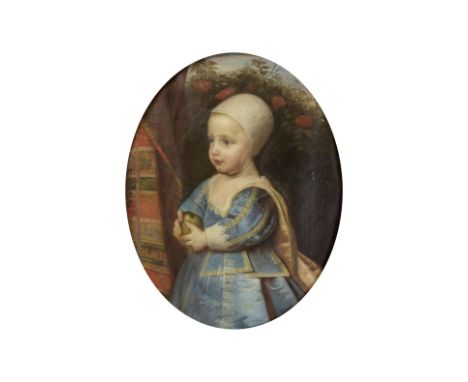 D'après Antoine van Dyck, XVIIIe sièclePortrait de 'Baby Stuart' James II huile sur toile, ovaleoil on canvas, oval74.5 x 60.