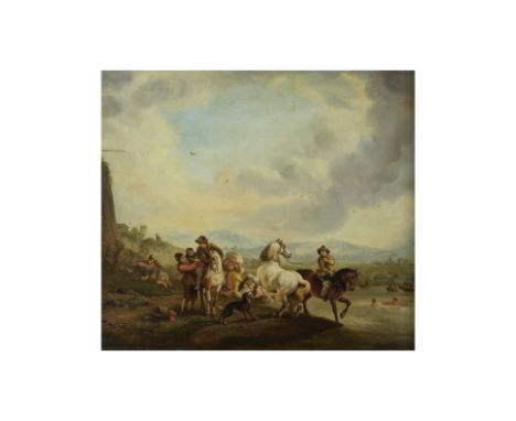 Ecole hollandaise, XVIIIe siècleCavaliers huile sur panneauoil on panel32 x 38cm (12 5/8 x 14 15/16in).For further informatio