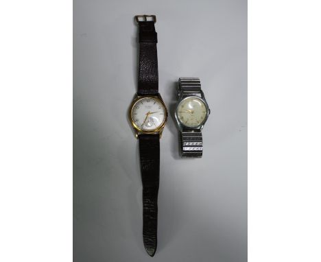 Two vintage gentlemans wristwatches. Face. Dia.3.5cm. (largest). 