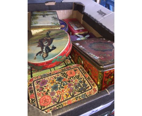 A box of vintage tins 