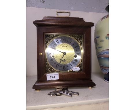 A Windsor mantle clock with movement by Franz Hermle 