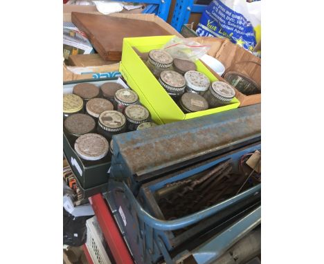 5 boxes and 1 toolbox of misc tools and garage items. 