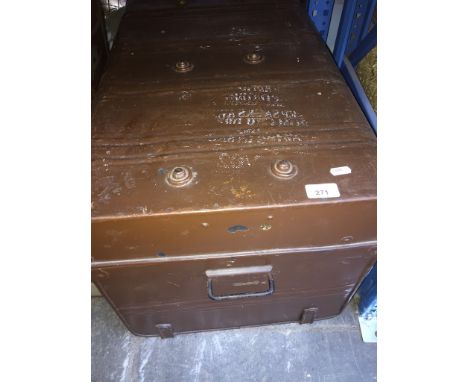 A metal trunk. 