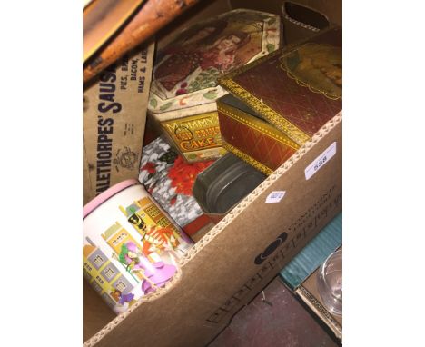 A box of vintage tins 