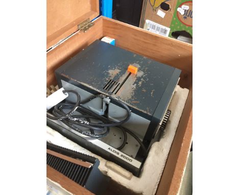 Rank Aldis 2000 slide projector in strong wooden box 