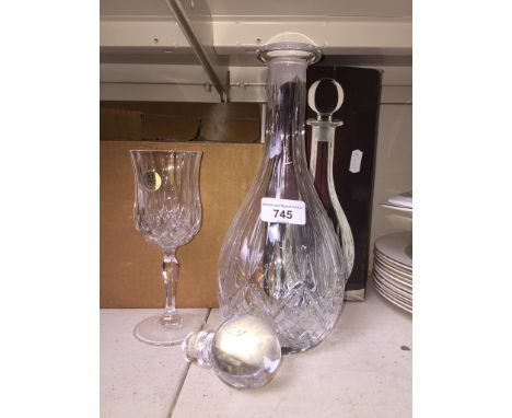 RCR decanter with 6 matching wine glasses - boxed 