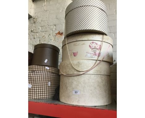 Seven vintage hat boxes 