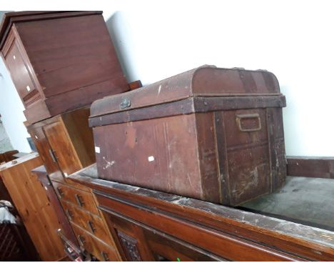A vintage metal trunk 