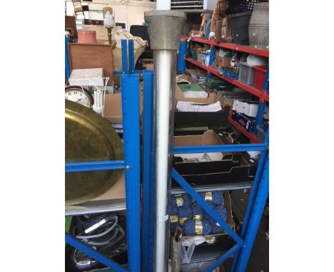 A vintage fluorescent lamp in metal holder. 