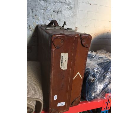 A vintage 'Revelation' 26"x 15" leather suitcase 