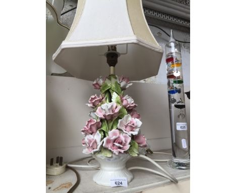 Floral encrusted table lamp 