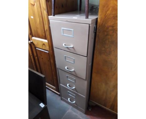 A vintage metal four drawer filing cabinet by Sankey Sheldon 