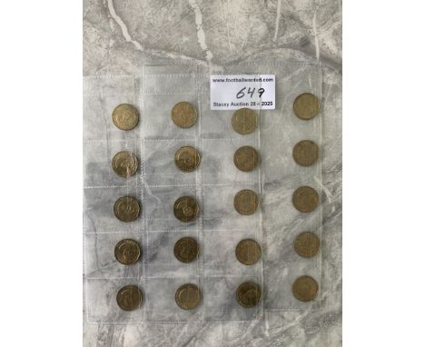 1969 Texaco Famous Footballers Coin Set: Full set of 20 of the harder to obtain set. Includes Ure Bell Hollins Astle Stiles a