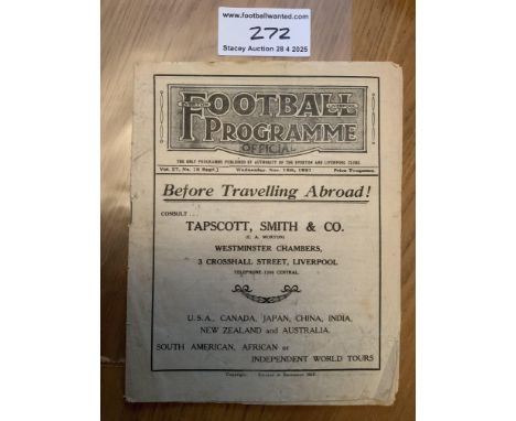 1931 England v Wales Football Programme: Fair condition 12 page programme for full International match played at Liverpool. N