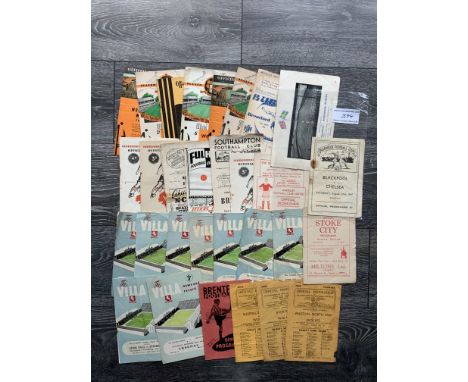 1940s + 1950s Football Programmes: Some nice programmes to include 46/47 Stoke v Aston Villa, Brentford v Derby, 47/48 Blackp