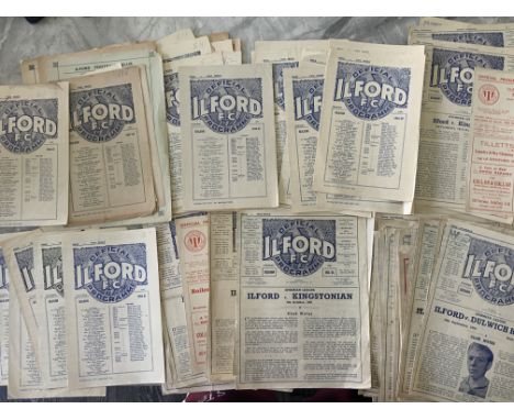 Ilford 1940s + 1950s Football Programmes: 46/47 Oxford City then 47/48 x 6, 47/48 x 12, 49/50 x 8. From 50/51 to 54/55 there 