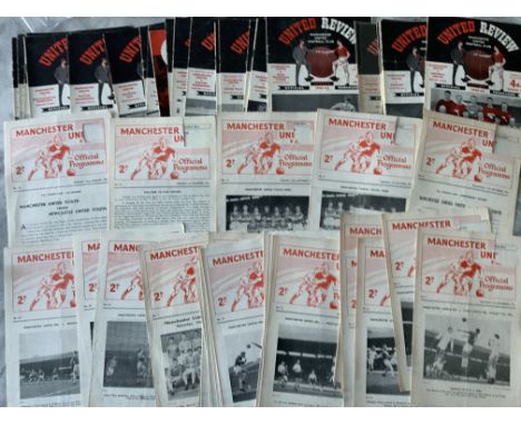 61/62 Manchester United Home Football Programmes: 23 reserve four pagers, 5 Youth cup, Liverpool v Preston FA Cup replay in p