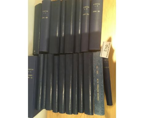 Everton Bound Volumes Of Football Programmes: Includes 62/63 then a run from 69/70 to 77/78, 79/80 81/82 and a further run fr