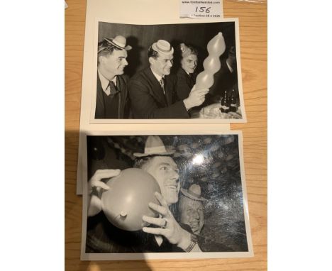 1950s Tottenham Christmas Party Press Photos: Slightly bigger than 8 x 6 inches with Daily Express press stamps to rear. (2)