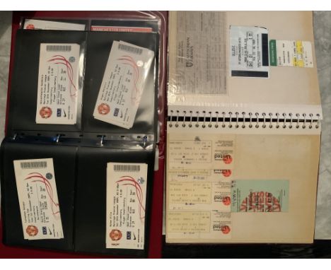 Manchester United Football Ticket Collection: Quantity of tickets with duplication mainly from the 90s and 2000s but with 70s