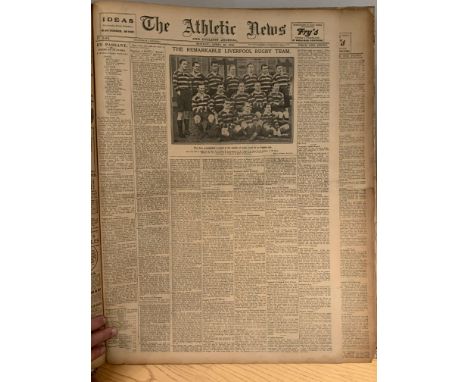 1913 - 1914 Athletic News Bound Volume Of Sport Magazines: From August 4th 1913 to April 27th 1914 and we believe this is a c