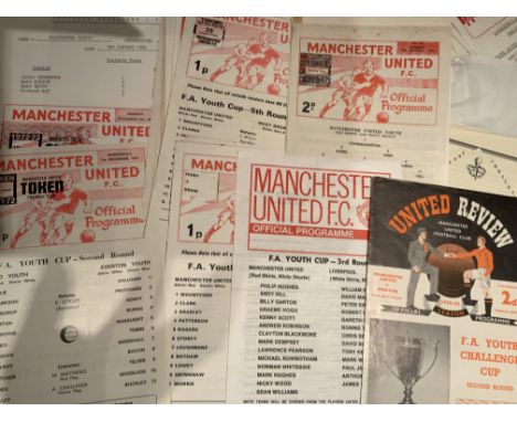 Manchester United Youth Football Programmes: Includes Lancs Cup and Youth Cup from the 70s. 1981 Youth Cup final at Man City.