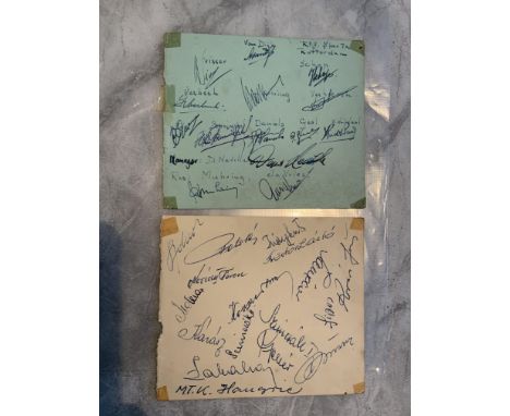 1956 Red Banner + Sparta Rotterdam Football Tour Autographs: Portsmouth opponents amongst others. Two separate individual aut