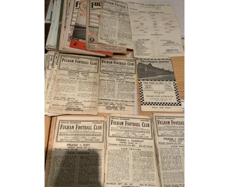 Fulham Home Football Programmes: 44/45 Charlton, 45/46 Brentford, 46/47 x 14 including single sheet v Manchester City and Pra