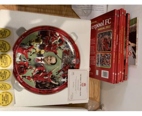 Liverpool Football Memorabilia: Large Danbury Mint plate from 2005 named The Road To The Final, Annuals, Breedon Complete Rec