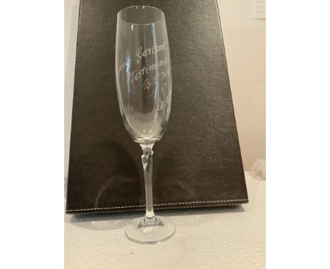1993 Bristol City v Manchester United Champagne Flute Gift: Engraved Chris Garland Testimonial BCFC v MUFC May 14th 1993. Gif