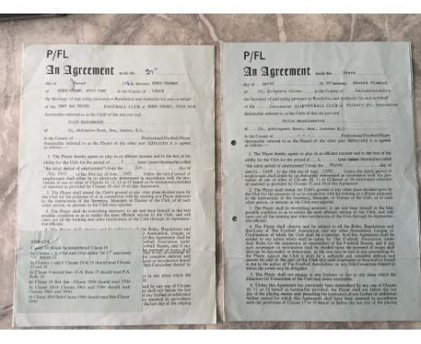Mackleworth West Ham + Leicester City Football Contracts: West Ham contract for 66/67 hand signed by Colin Mackleworth Ron Gr