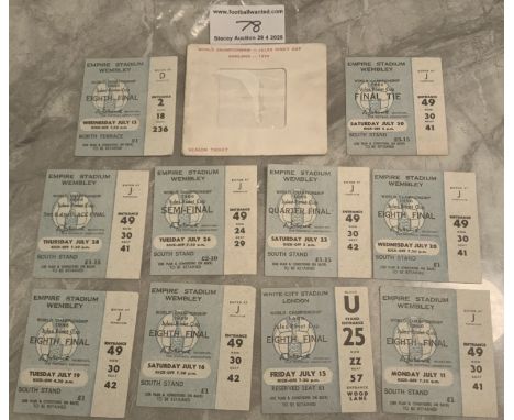 1966 World Cup Full Set Of London Match Football Tickets: Excellent condition full set of 10 blue tickets which consist of 9 