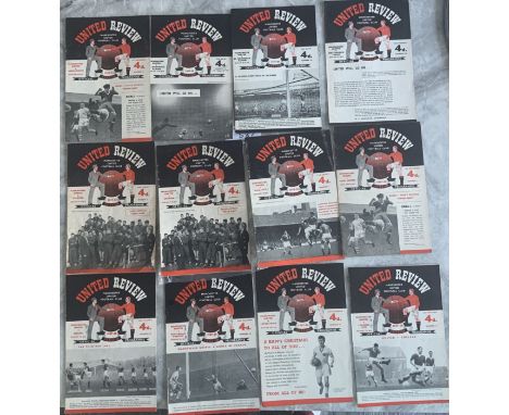Manchester United 57/58 Home Football Programmes: Includes excellent unwritten copies of West Brom FA Cup + League, Leeds, No