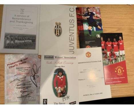 Manchester United Menus + Remembrance Items: Includes Munich Remembrance 2008 (50 Years), 2000 George Best Football Writers d