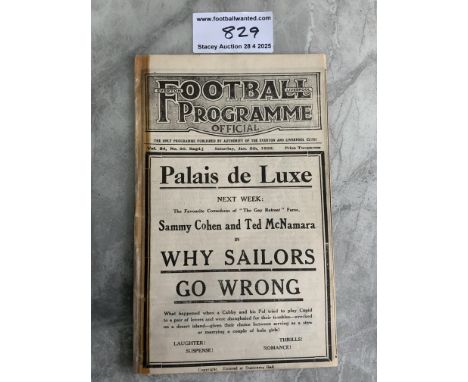 1928 - 1929 Liverpool v Aston Villa Football Programme: Fair condition First Division programme with one team change. Could p