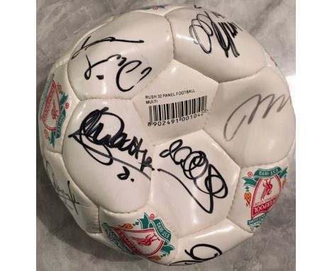 2001 Liverpool Treble Winners Signed Football. Official ball with Liverpool club badge throughout fully signed Includes autog