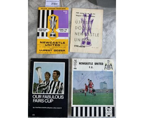 1969 Fairs Cup Final Football Programmes: Both legs of Ujpest Dozsa v Newcastle plus Our Fabulous Fairs Cup and Newcastle Uni