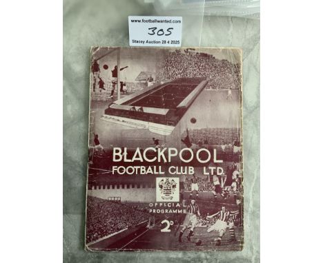 37/38 Blackpool v Preston Football Programme: Fair condition Division One programme with no team changes. 24 page programme h