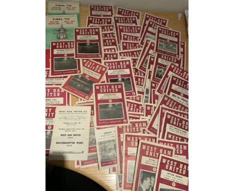 West Ham Football Programmes: Includes home League Cup 63/64 Workington, Youth Cup v 1963 Liverpool Final, Wolves Semi, 1958 
