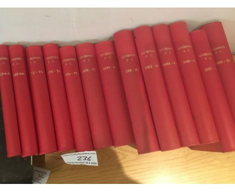 Liverpool Bound Volumes Of Football Programmes: Probably complete of all 1st team homes with covers. Seasons 63/64 champions 