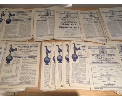 Tottenham 1950s Home Football Programmes: 50/51 West Brom, Charlton, Middlesbrough, 52/53 West Brom, Preston, 53/54 Arsenal. 