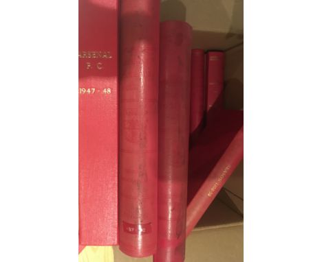 Arsenal Sets Of Home Football Programmes: Many Championship seasons with bound volumes for seasons 52/53 includes Bolton + Pr