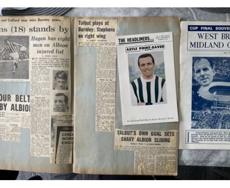 West Brom 1960s Football Programmes + Memorabilia Box: 1968 FA Cup final papers and souvenir brochures. Programmes, scrapbook