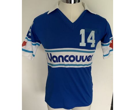 Vancouver Whitecaps 1981 Match Worn Football Shirt: Excellent condition very rare away shirt made by Penmans. Number 14 to fr
