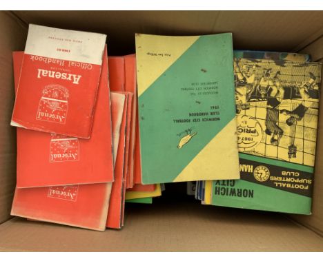 Football Handbook Collection: Wide variety of clubs with good selection Arsenal Chelsea and Tottenham. Mainly good. (150)