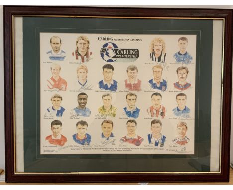 Premier League 92/93 Signed Framed Team Captains Football Print: Rare chance to obtain a limited edition number 200/250 of a 