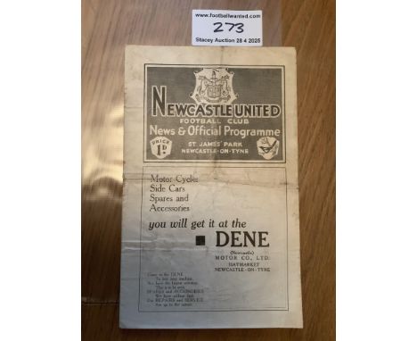 1933 England v Wales Football Programme: Fair condition 12 page programme for full International match played at Newcastle. N