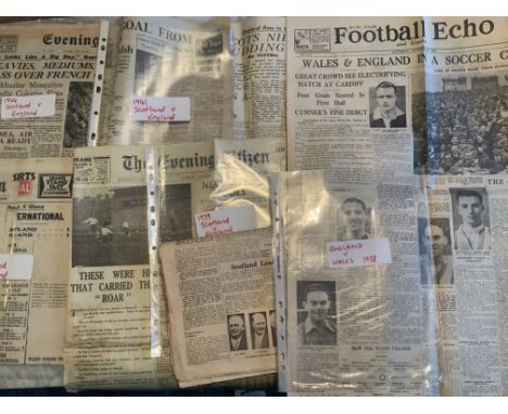 England v Scotland Pre War Football Newspapers: Covering the famous clash in seasons 1928 1939 1941 1942 1944 plus a 1938 Eng