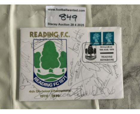 78/79 Reading Signed Champions First Day Cover: Dated 18 8 1979 to commemorate the first game in Division 3 following winning