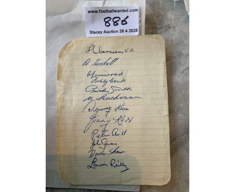 48/49 Hibernian Football Autographs: Exercise book pages signed by 11 of the squad. Includes Gowan Reilly and Shaw.
